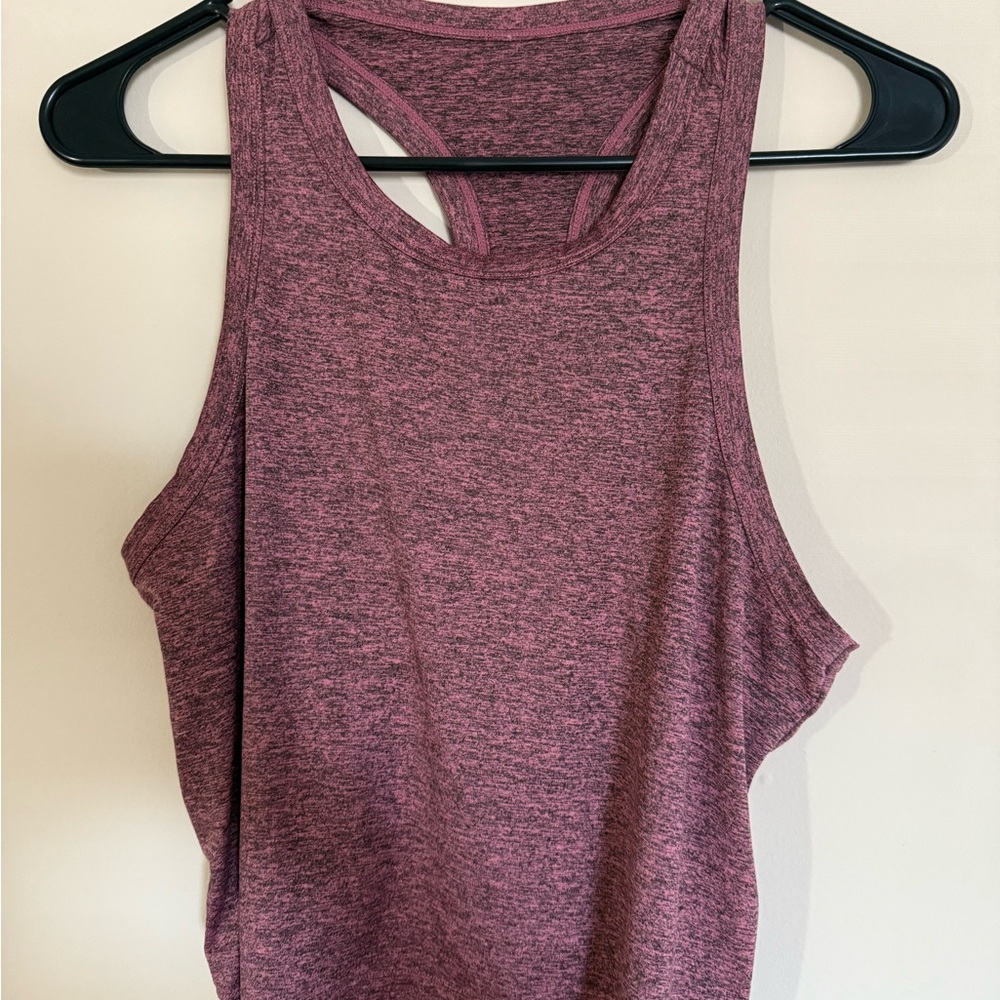 Fabletics Pink and Gray Sleeveless Tank Top with Cut Out Relaxed Style